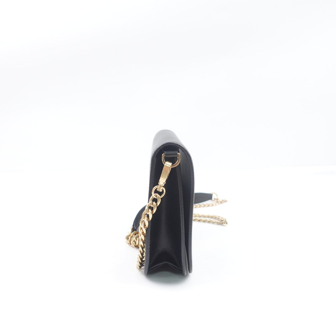 Black Saffiano Leather Clutch Crossbody Bag