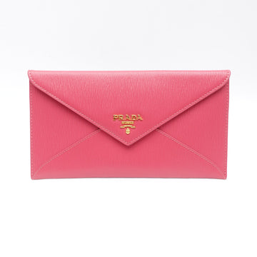 Pink Vitello Move Leather Clutch Bag