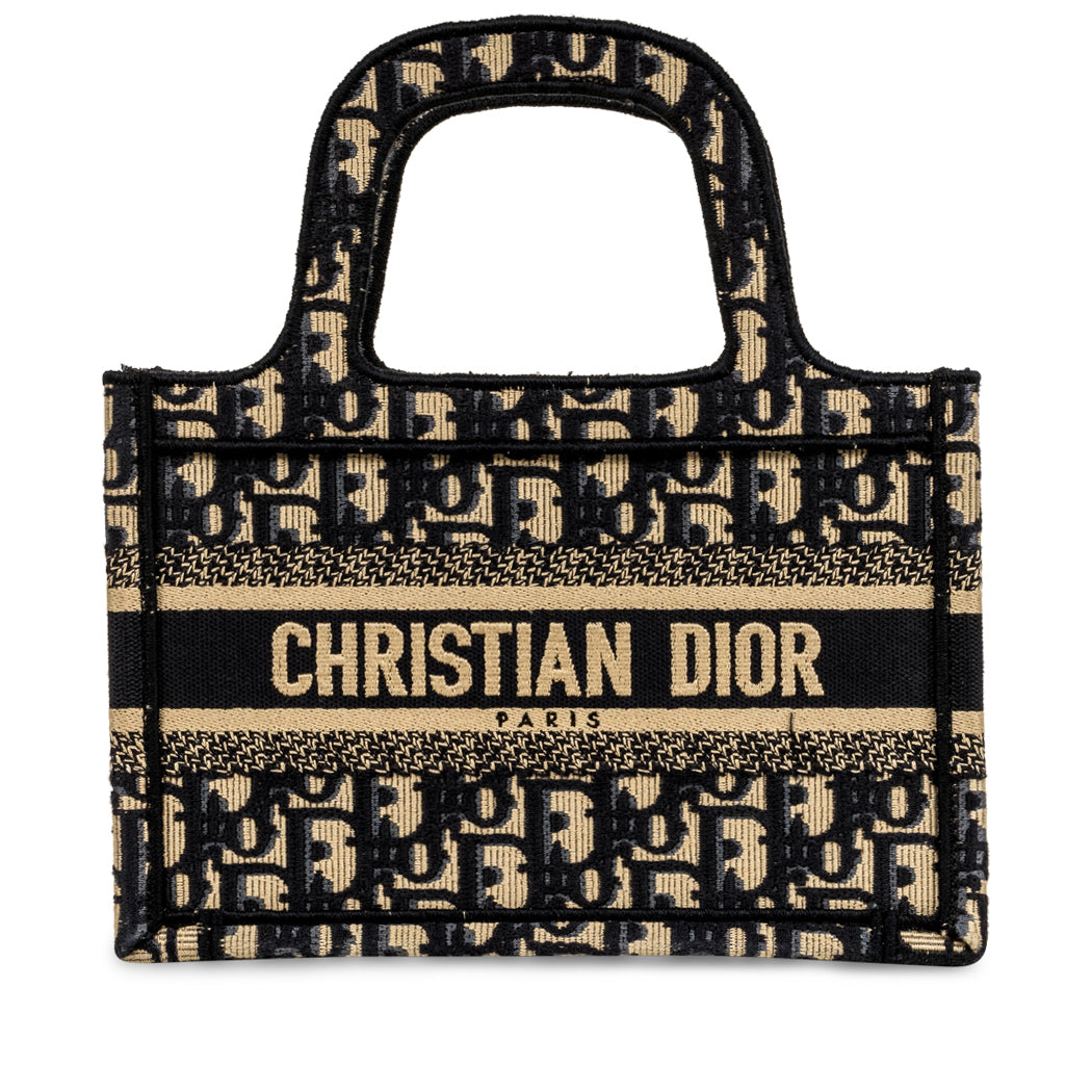 Christian Dior Mini Book Tote Oblique Canvas