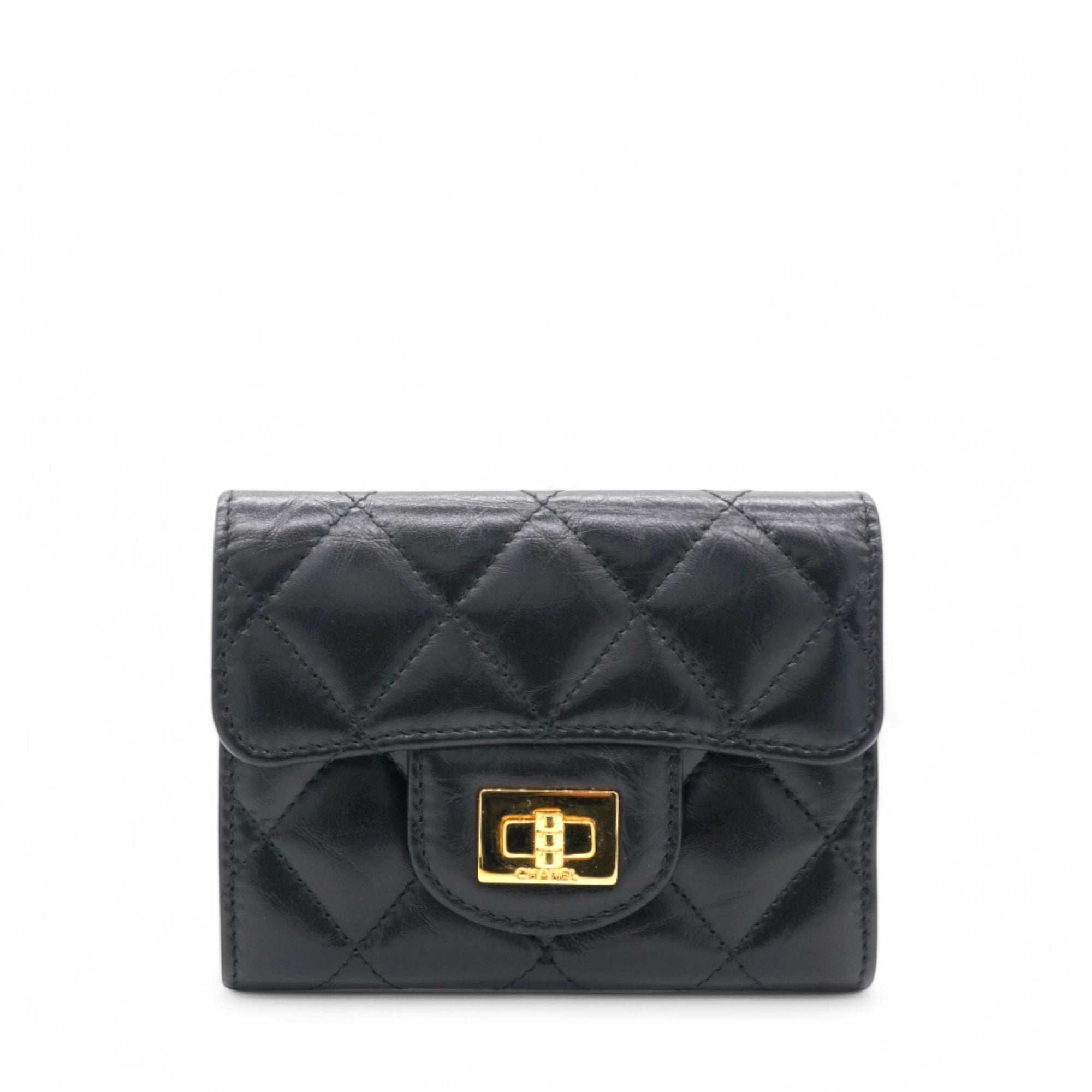 Chanel Metallic Quilted Reissue Card Holder Wallet