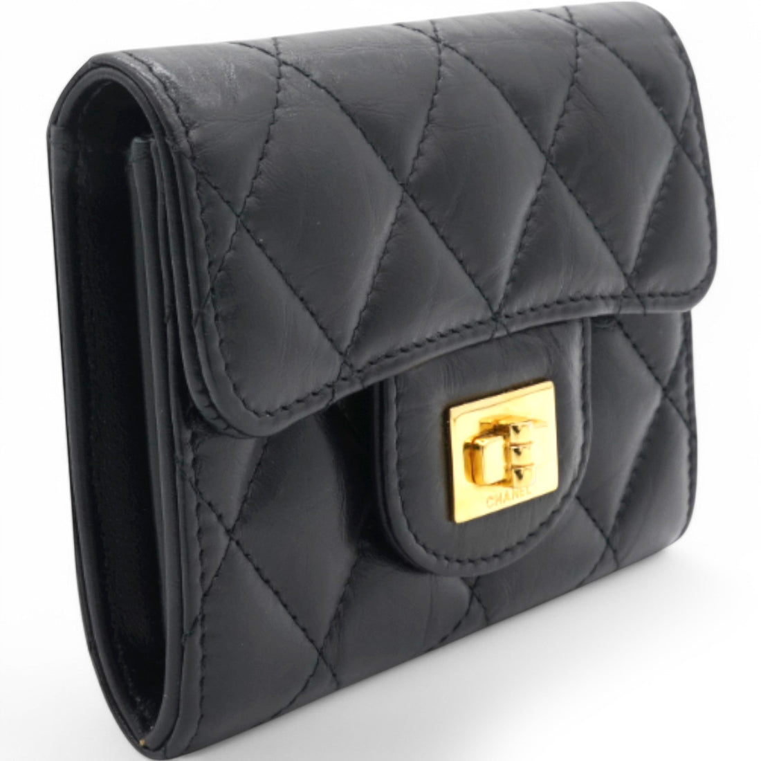 Chanel Metallic Quilted Reissue Card Holder Wallet