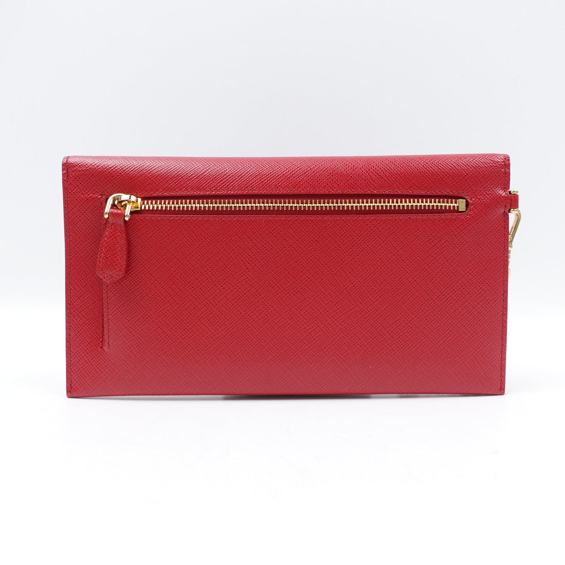 Red Saffiano Leather Envelope Clutch