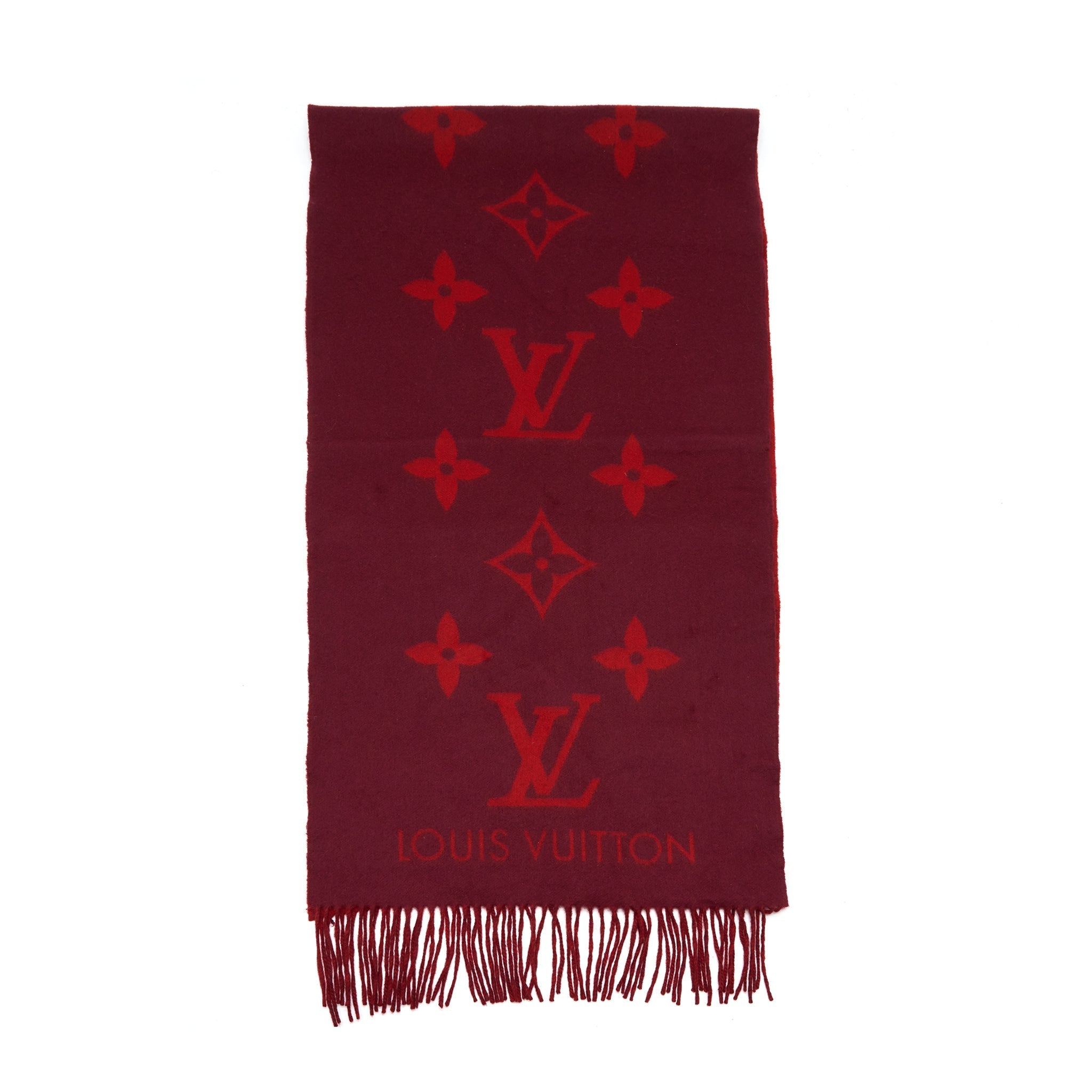 Louis Vuitton 100% Cashmere Reykjavik Scarf Red
