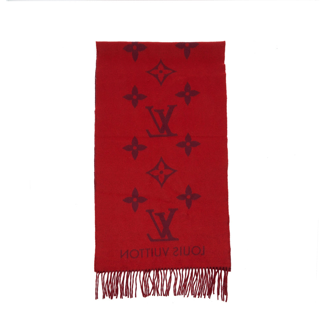 Louis Vuitton 100% Cashmere Reykjavik Scarf Red