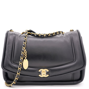 Chanel Medium Vintage Puffy Flap Bag in Black Lambskin
