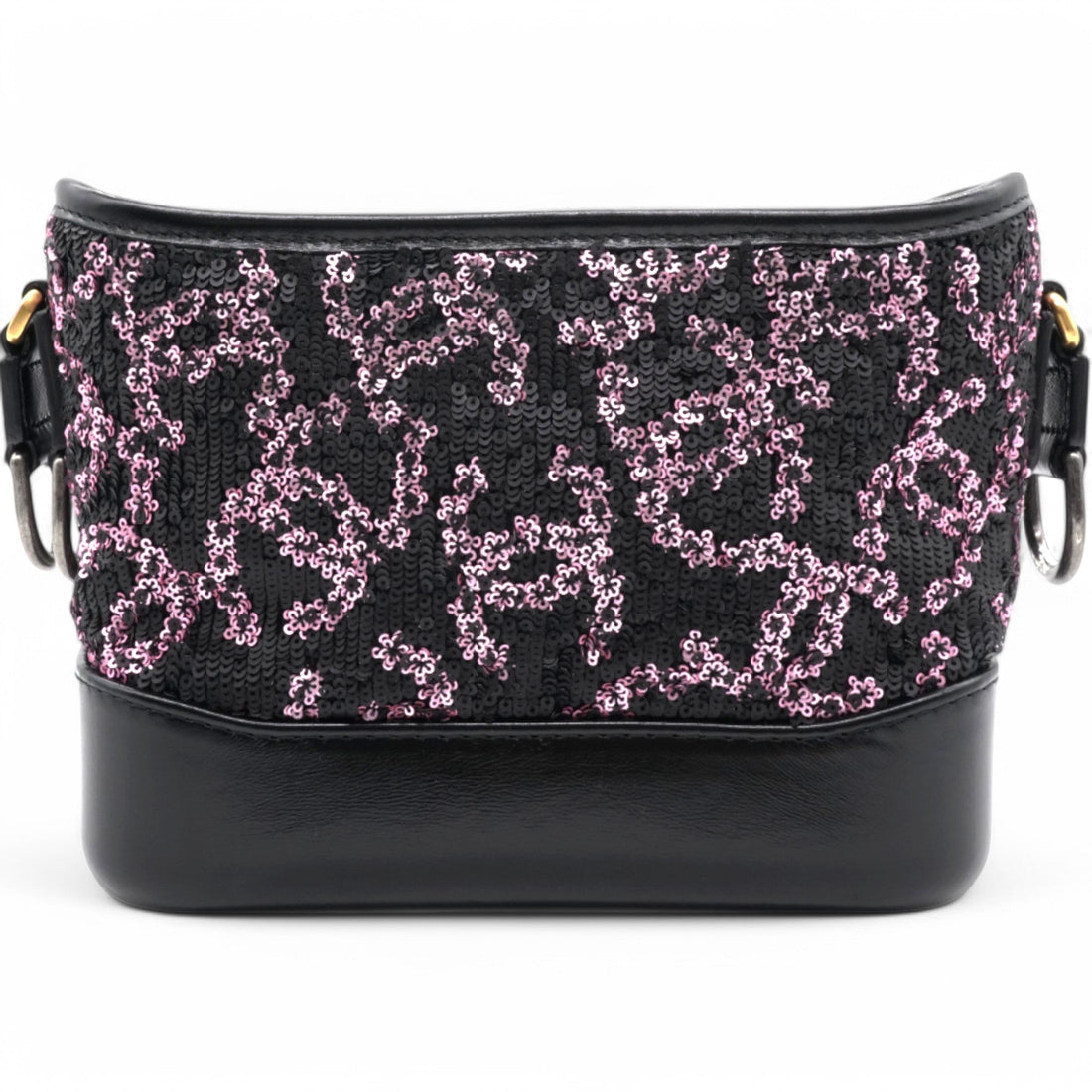 Chanel Sequin Small Gabrielle Hobo Black Gold