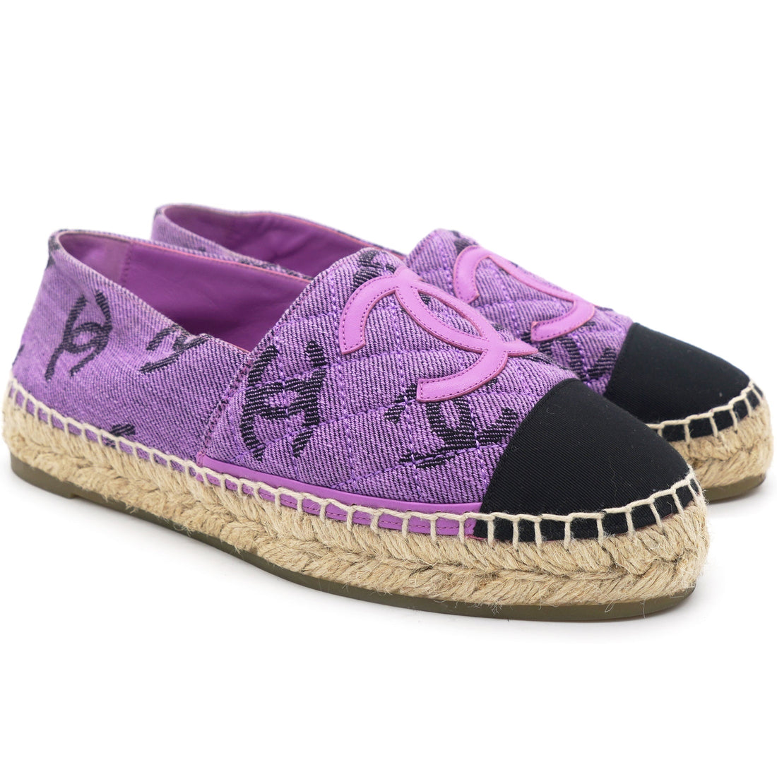 Chanel Purple Espadrilles Loafers 36