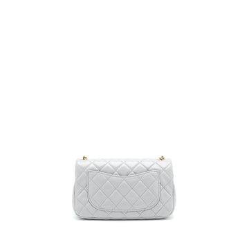 Chanel 21B pearl Crush Mini Rectangular Flap Bag Grey GHW