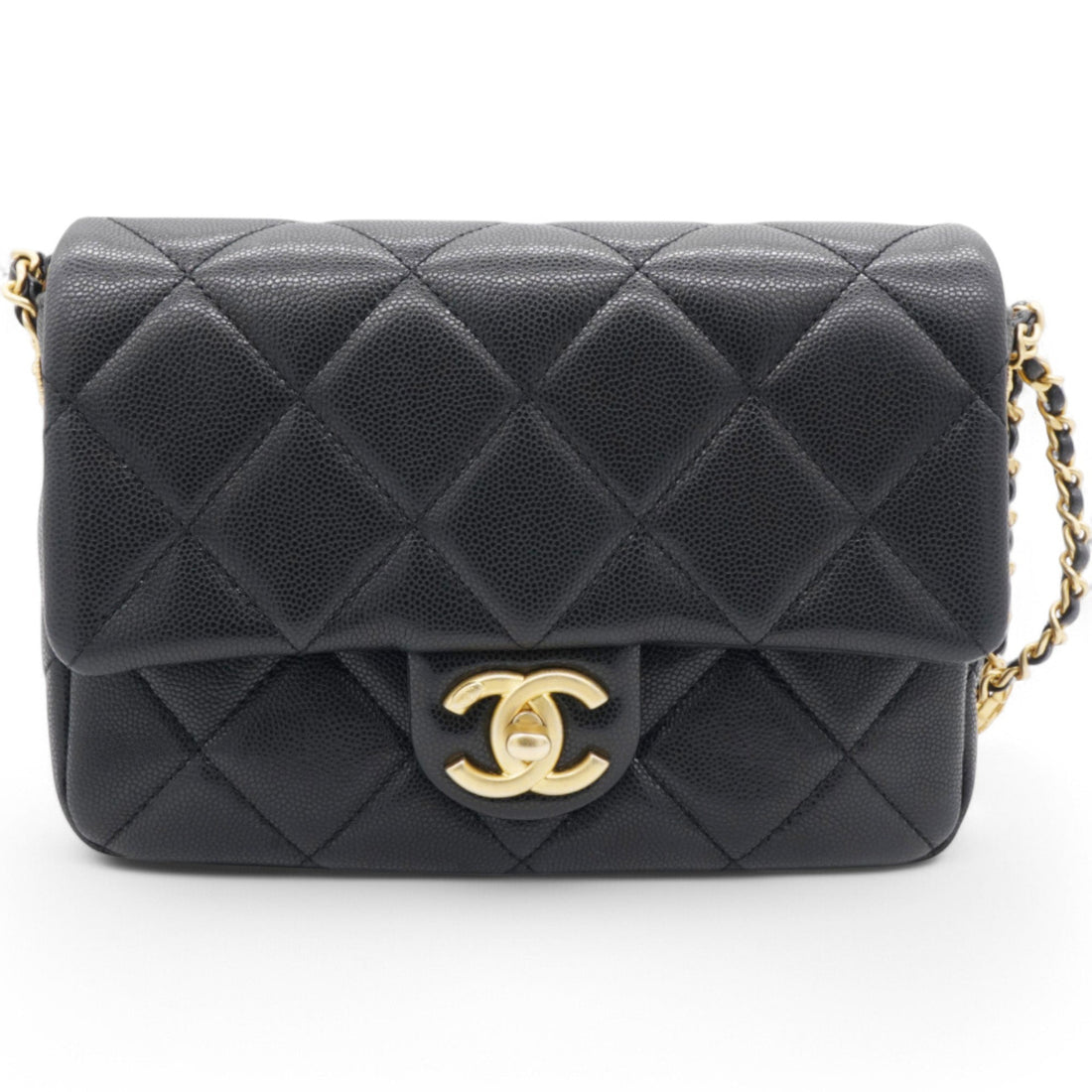 Chanel Caviar Quilted Mini Twist Your Buttons Flap Black
