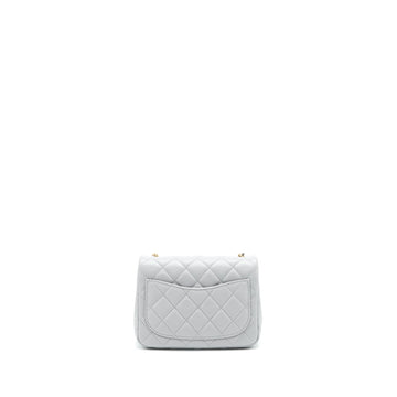 Chanel 21B Pearl Crush mini square Flap Bag grey GHW