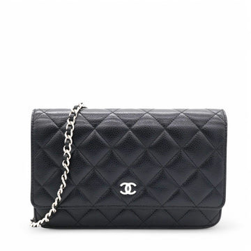 Chanel Caviar Quilted Wallet On Chain WOC Black NFC