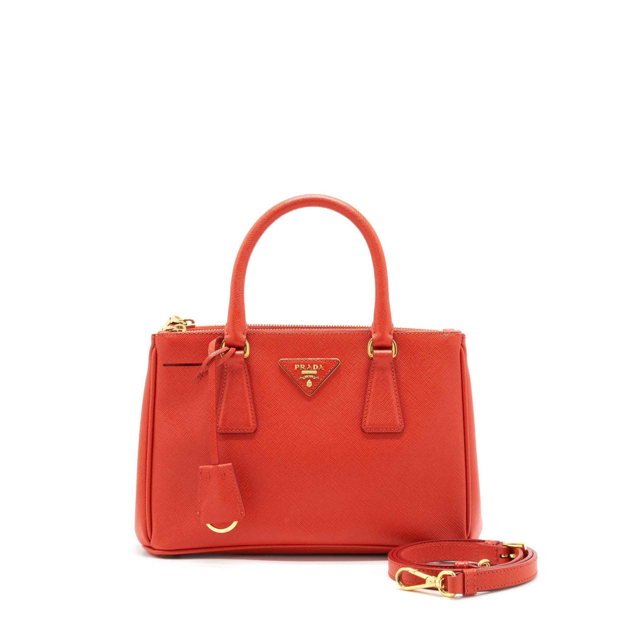 Prada top Handle /Crossbody Tote Bag Saffiano Red GHW