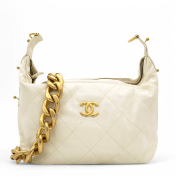 Chanel Calfskin Quilted Daily Hobo White