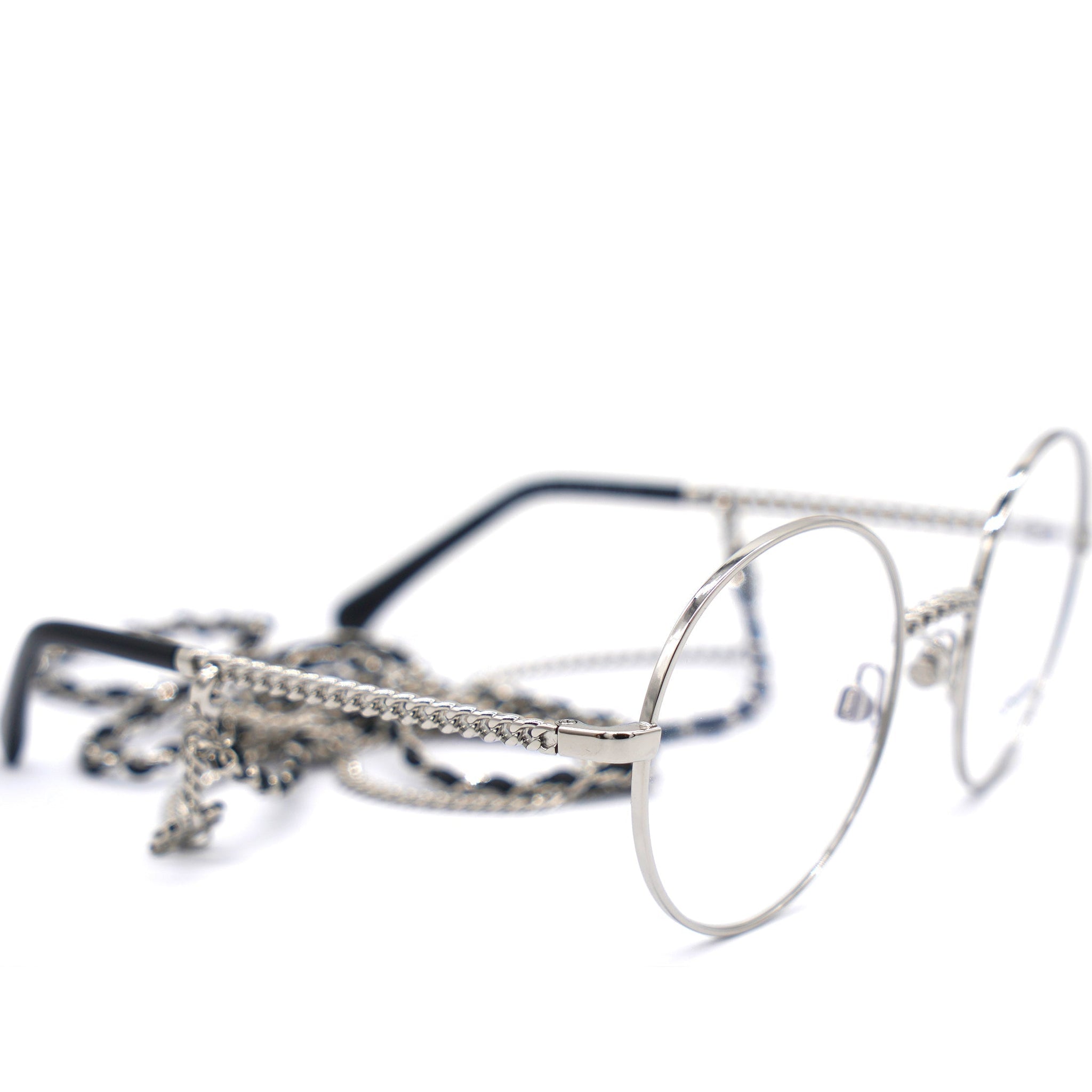 Chanel Round Eye Glasses 2186 Silver
