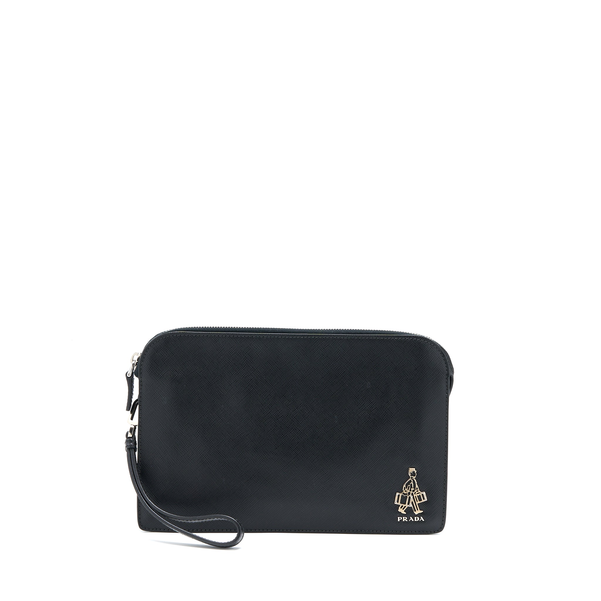 Prada Men’s Clutch Soffiano Black SHW