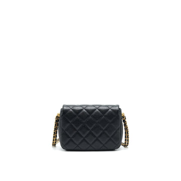 Chanel 21A Mini Square Flap Bag Caviar Black GHW