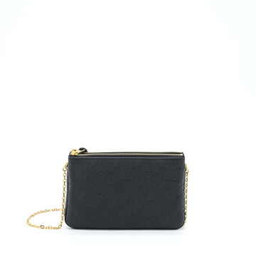 Louis Vuitton Double Zip Pochette Monogram Empreinte Black GHW