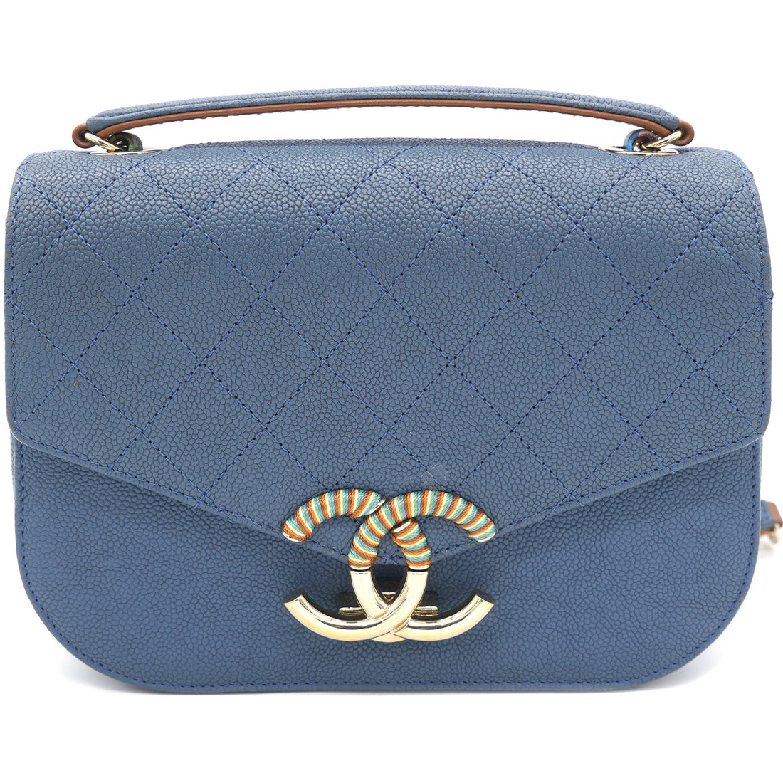 Chanel Thread Around Cuba Flap Bag Blue
