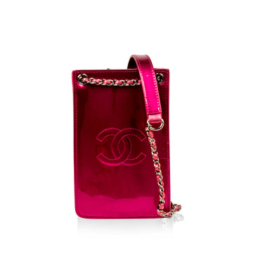 Chanel Metallic Pink Phone Crossbody