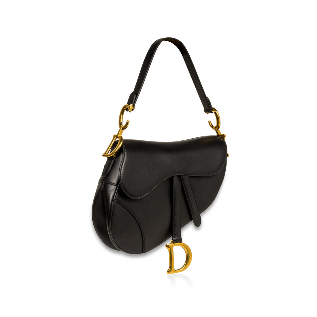 Christian Dior Saddle Bag Black Leather