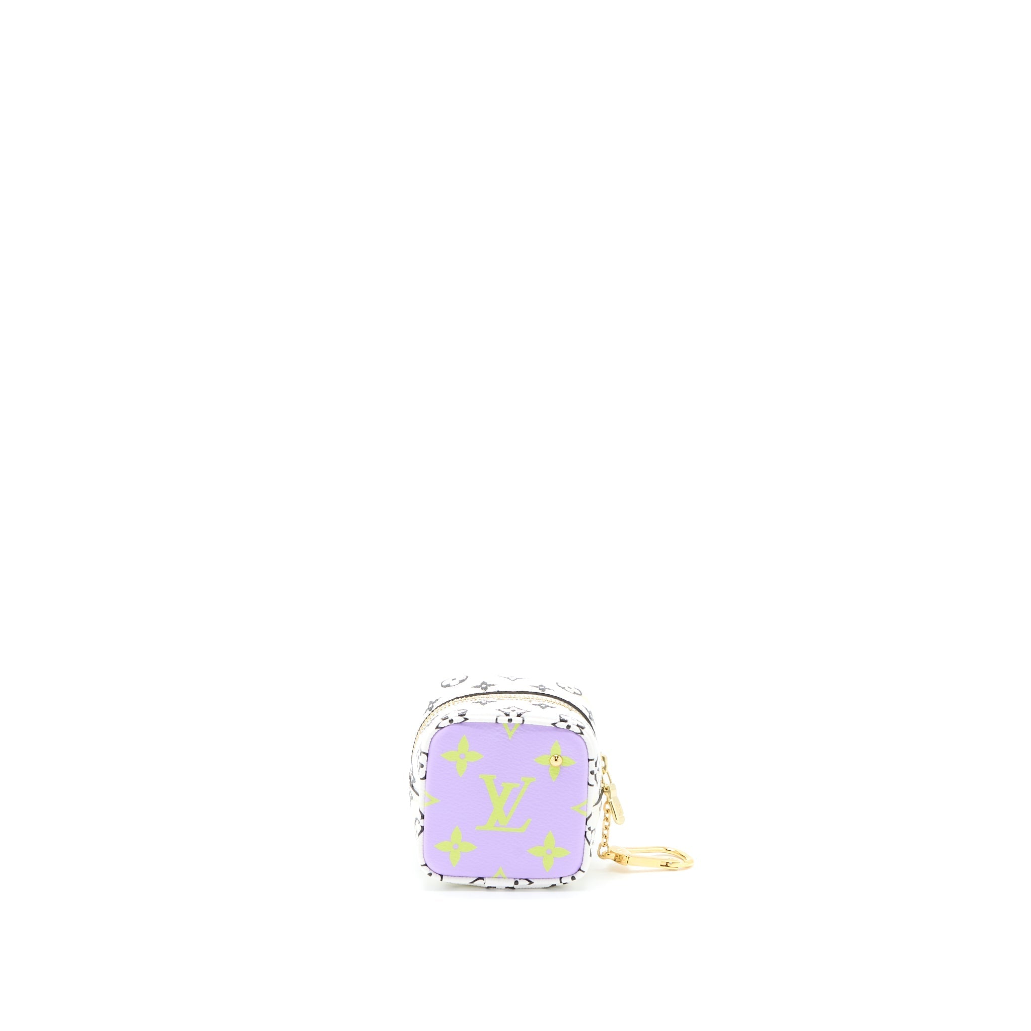Louis Vuitton Key Chain Cube Coin Purse Monogram Canvas Multicolour GHW