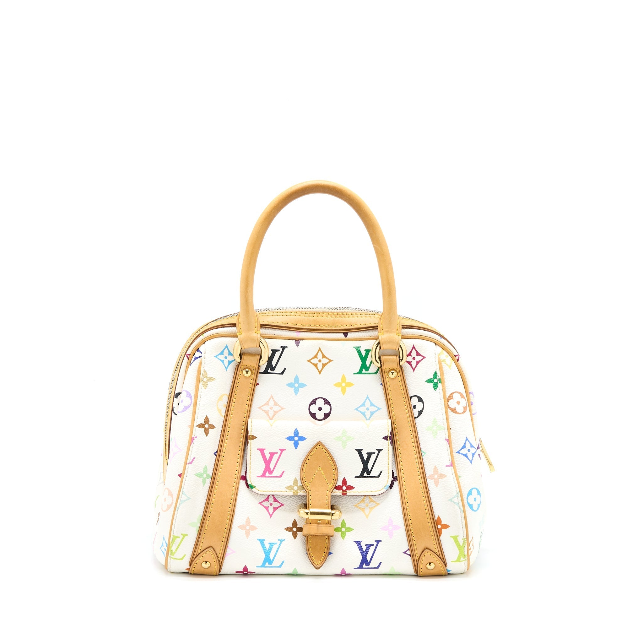 Louis Vuitton Vintage Bowling Bag Monogram Canvas White/Multicolour GHW