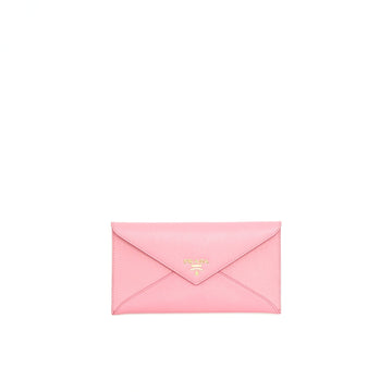 PRADA Saffiano Envelope Wallet in Pink GHW
