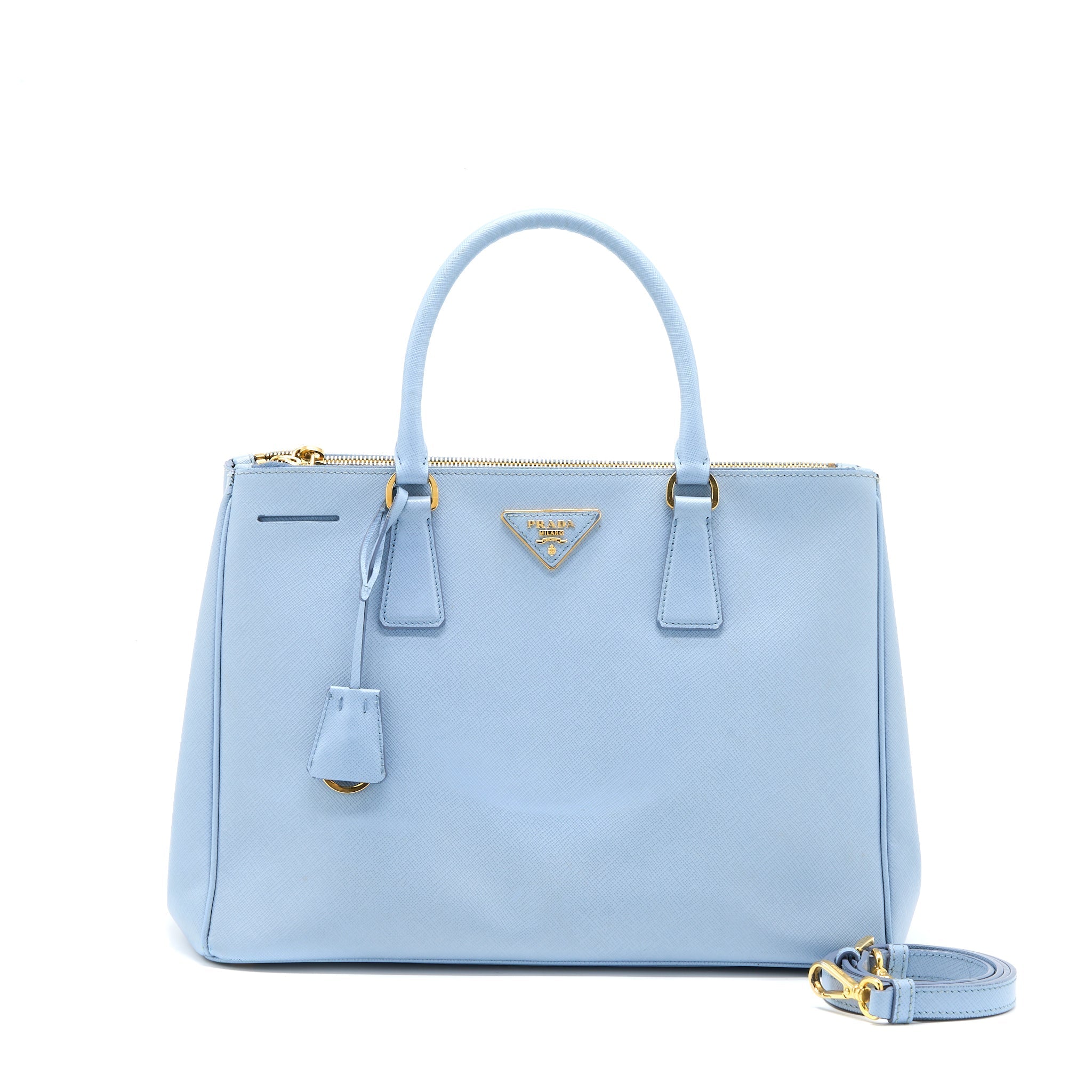 Prada Saffiano Tote Bag Light Blue GHW