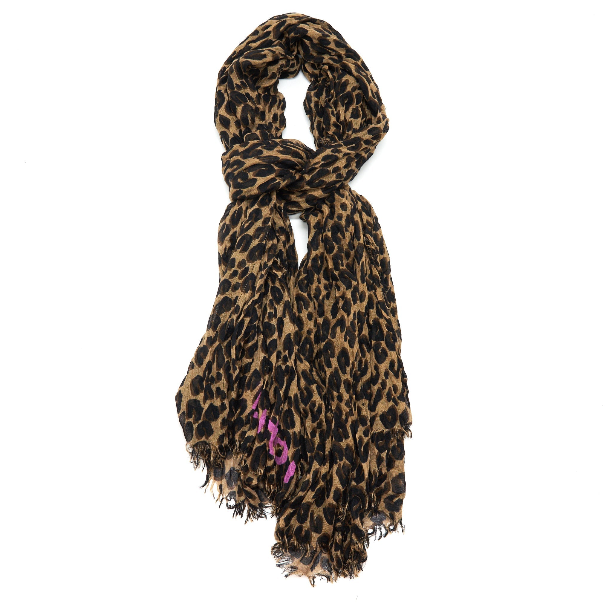LOUIS VUITTON Cashmere Silk Leopard Stole Brown