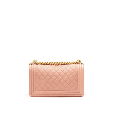 CHANEL MEDIUM BOY CHANEL BAG CAVIAR PINK GHW