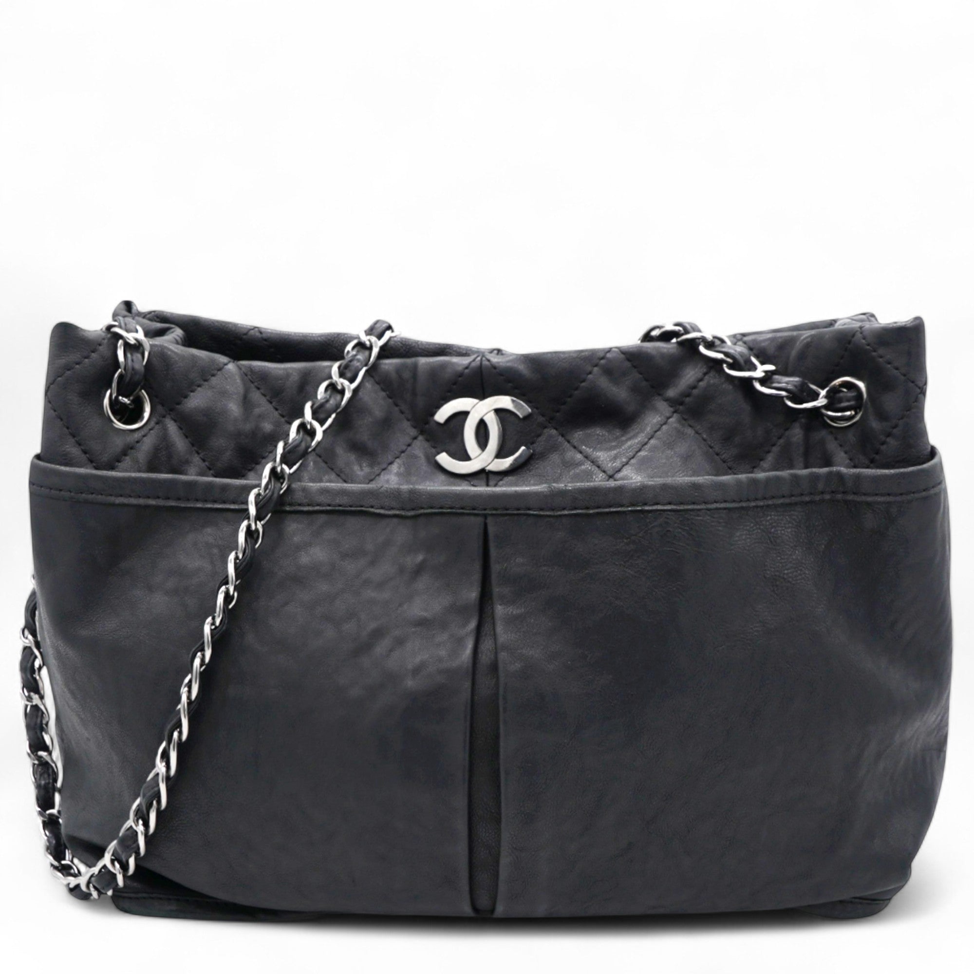 Chanel Ultra Soft Suede Calfskin Natural Beauty Tote Black