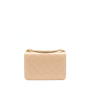Chanel 21A Gold Crush Flap Bag Calfskin beige GHW