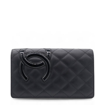 Chanel Quilted Cambon Yen Wallet Black