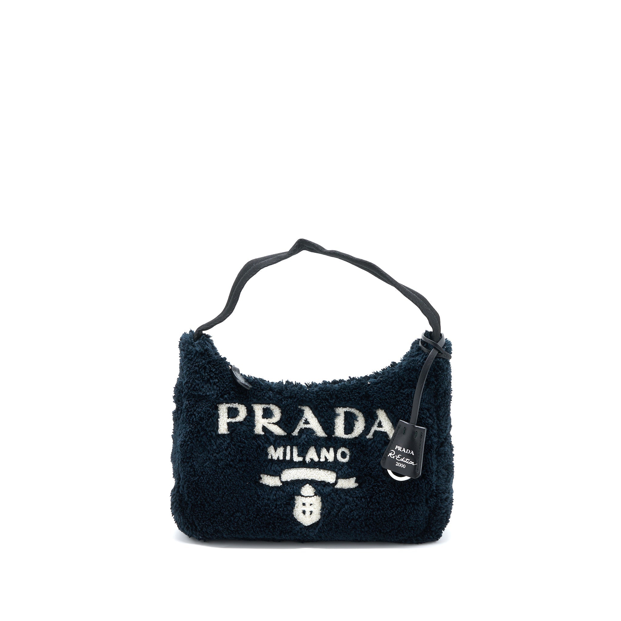 Prada Re-edition 2000 Terry Mini Bag Black/White SHW