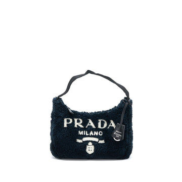 Prada Re-edition 2000 Terry Mini Bag Black/White SHW