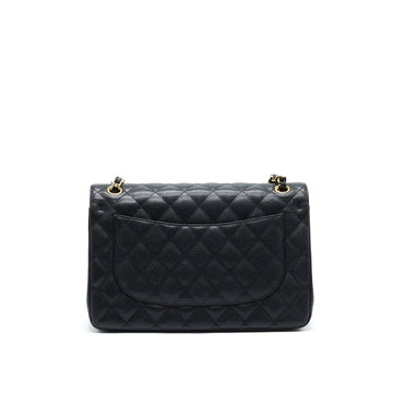 CHANEL JUMBO CLASSIC DOUBLE FLAP CAVIAR BLACK GHW