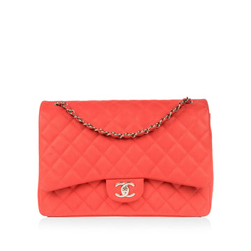 Chanel Matte Coral Maxi Flap Bag