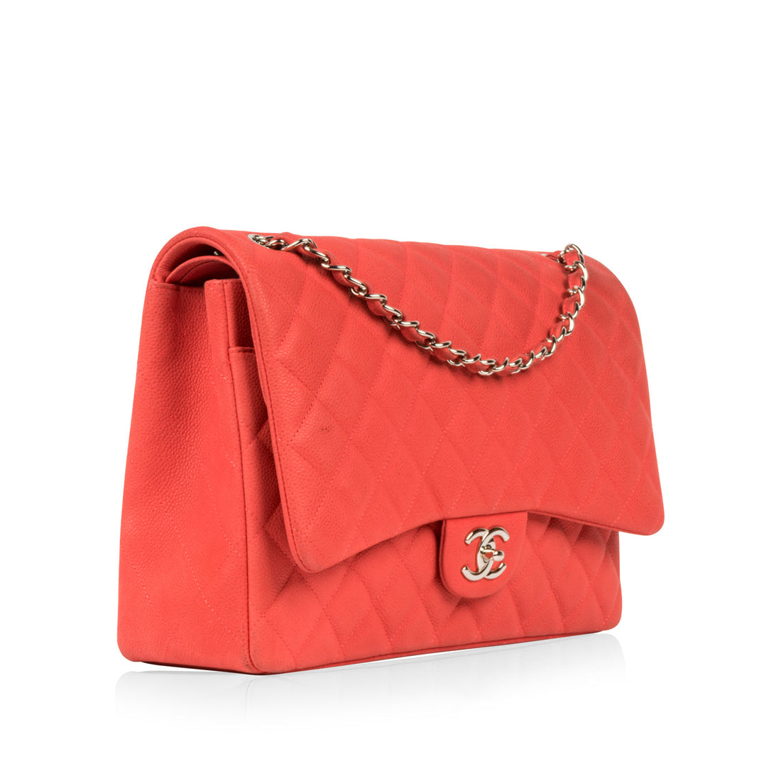 Chanel Matte Coral Maxi Flap Bag