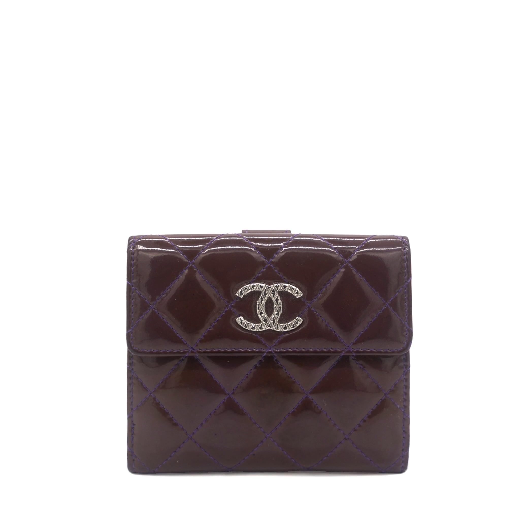 Chanel Purple Patent Classic Small Flap Wallet