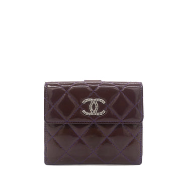 Chanel Purple Patent Classic Small Flap Wallet