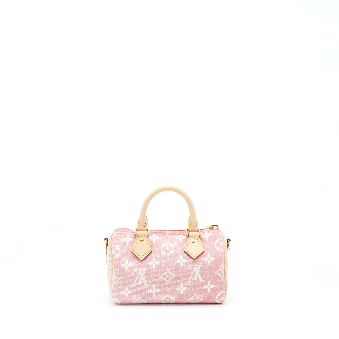Louis Vuitton Nano Speedy Monogram Jacquard Denim Pink GHW