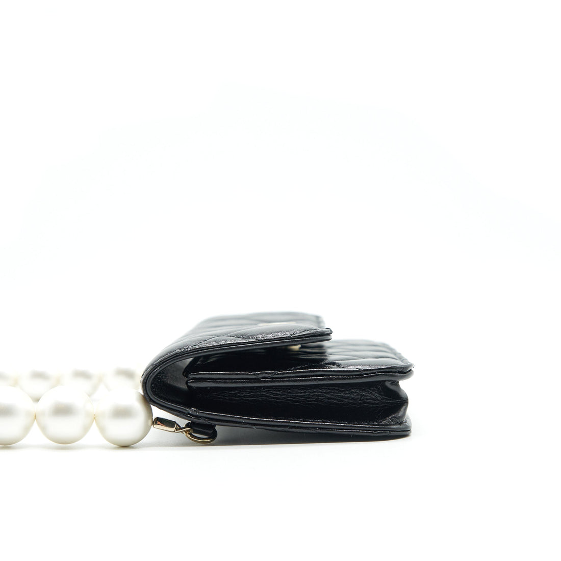 Chanel Giant Pearl Clutch With Chain Calfskin Black LGHW