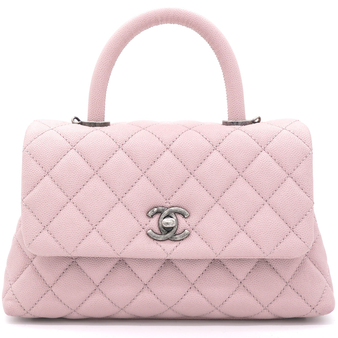 Chanel Pink Caviar Leather Small Coco Top Handle Bag