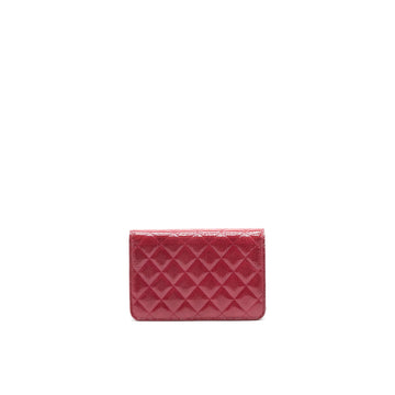 CHANEL WALLET ON CHAIN PATENT LEATHER RED SHW