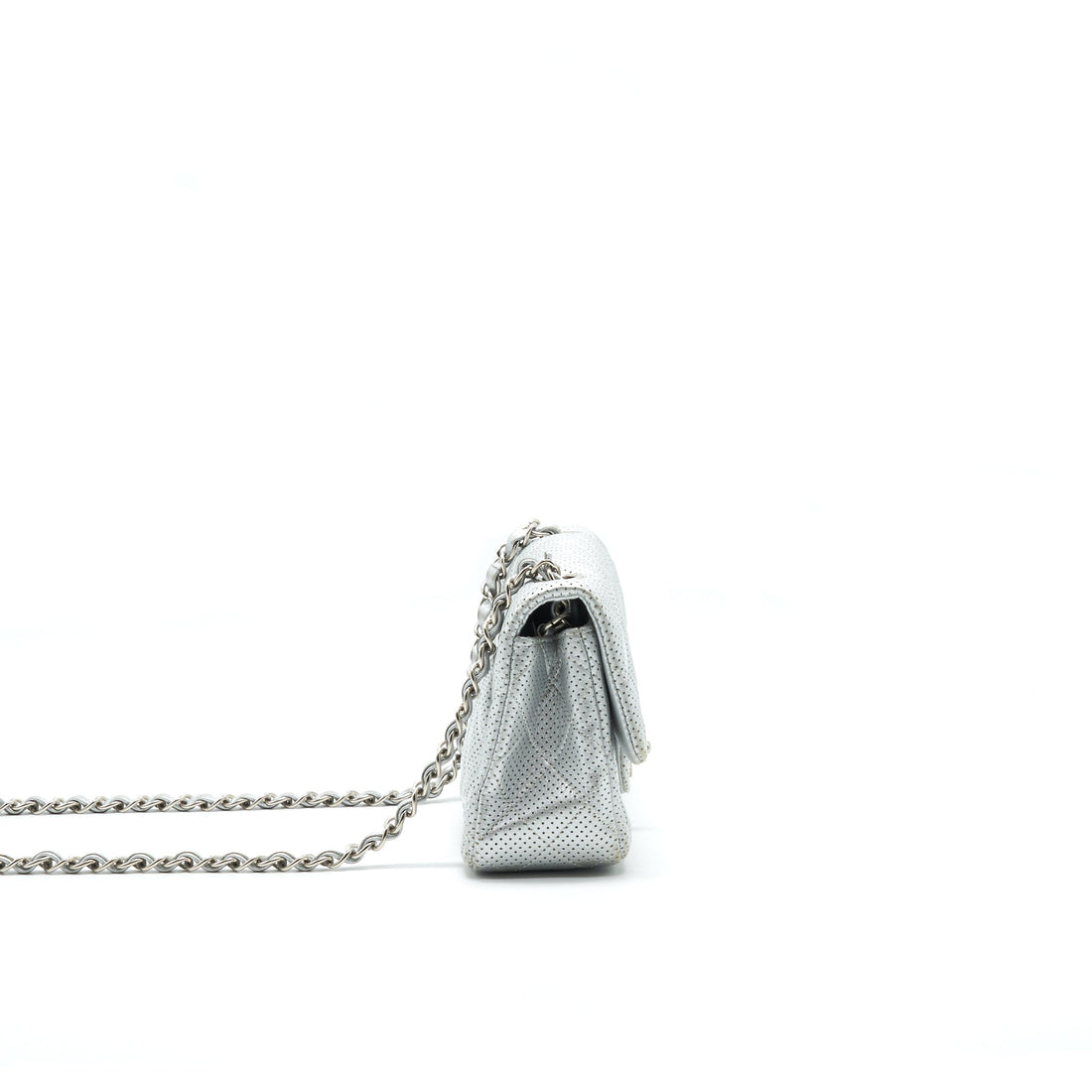 CHANEL RECTANGULAR MINI FLAP BAG SILVER