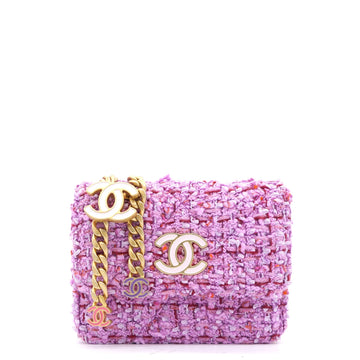 Chanel 2022 Tweed Mini Wallet On Chain