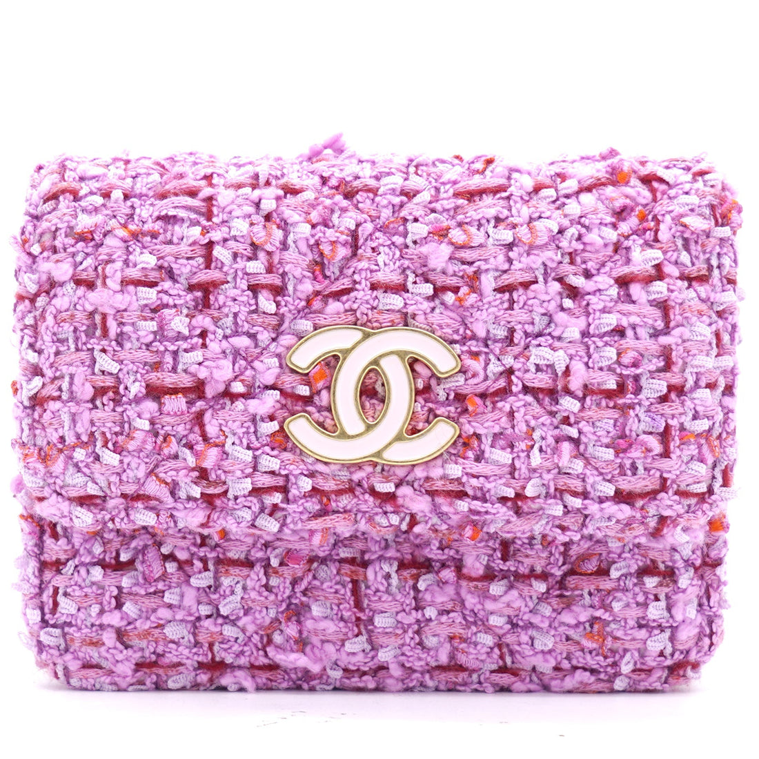 Chanel 2022 Tweed Mini Wallet On Chain