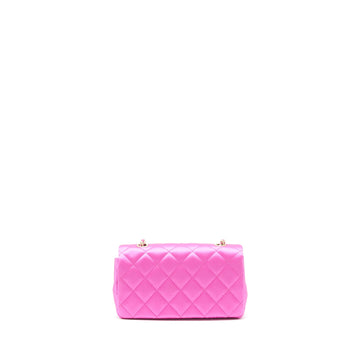 Chanel extra mini Rectangular flap Bag Silk Pink GHW