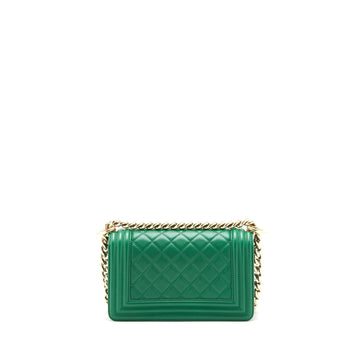 Chanel Small Boy Bag Lambskin Green LGHW