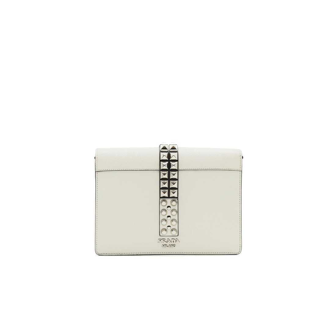 Prada Woman's Messenger Bag White with SHW